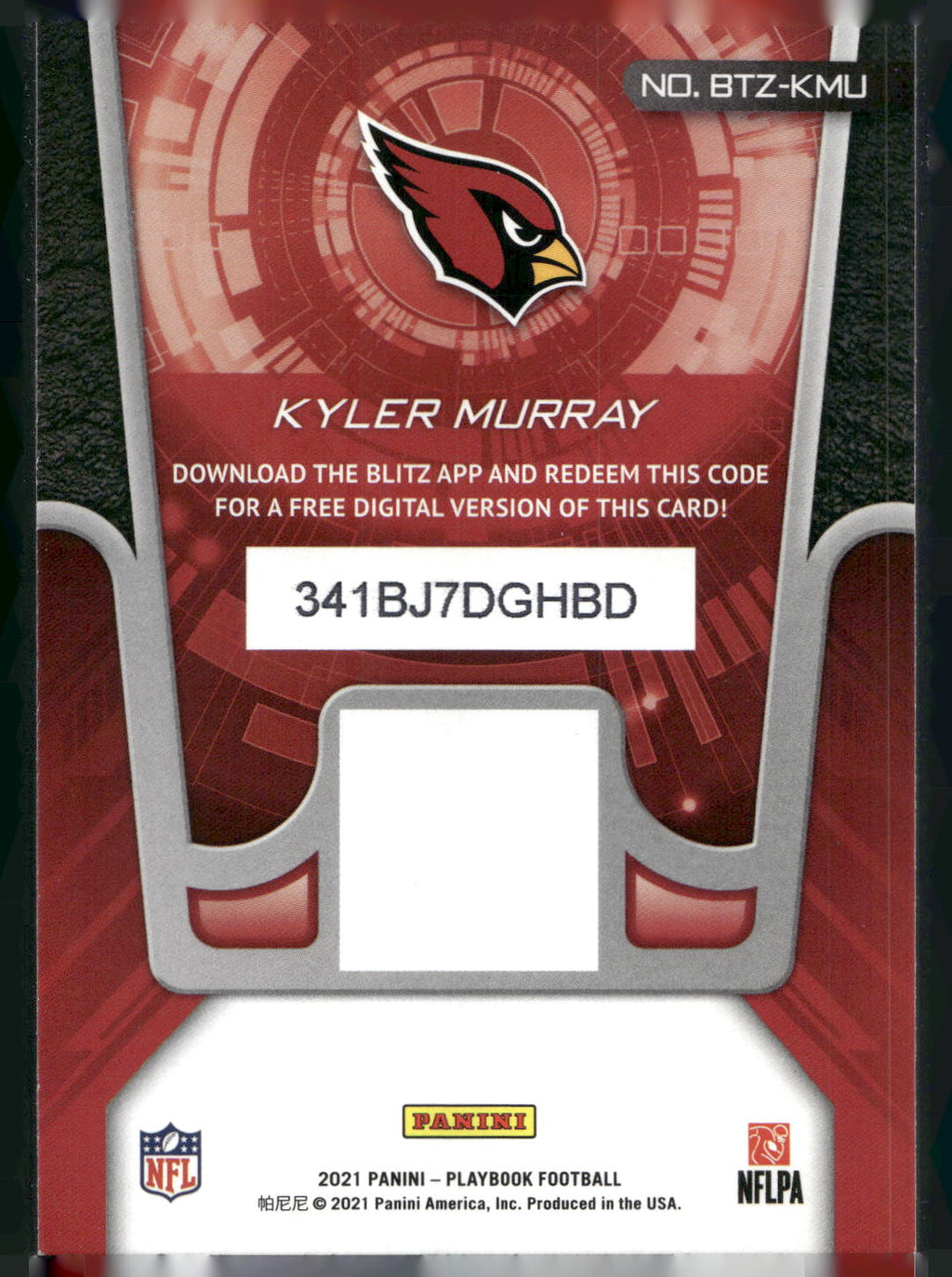 2021 Panini Playbook #BTZ-KMU Kyler Murray Blitz