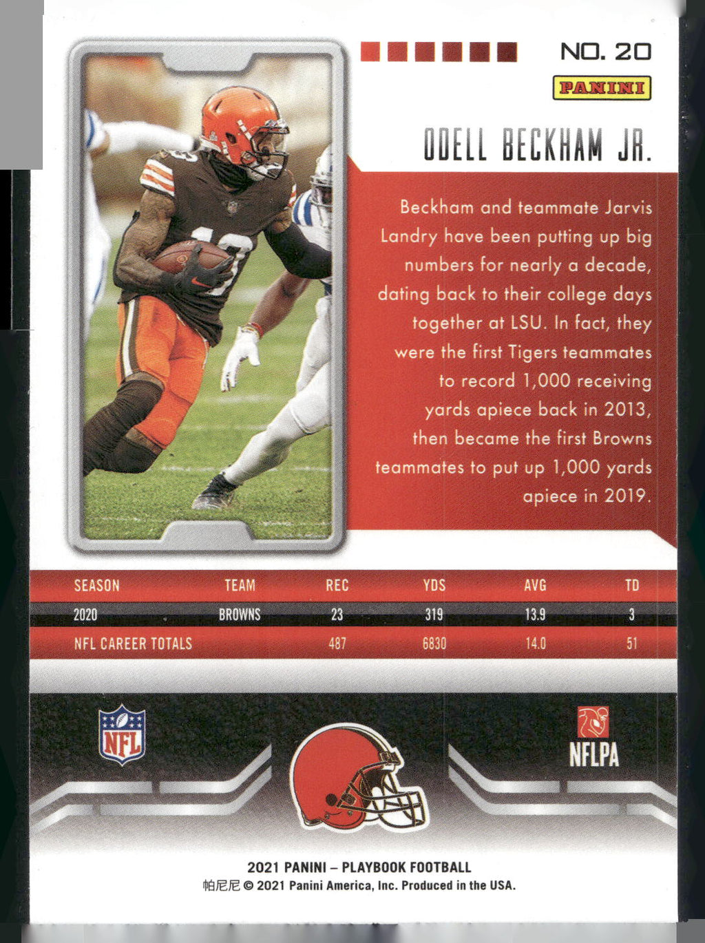 2021 Panini Playbook #20 Odell Beckham Jr.