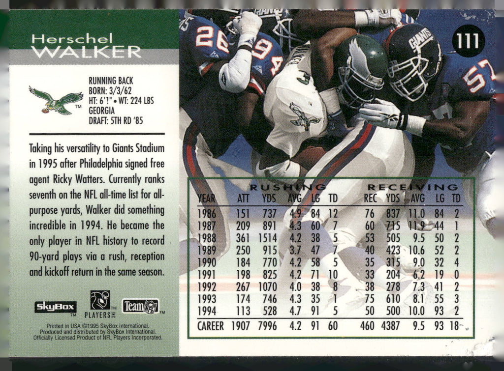 1995 SkyBox Impact #111 Herschel Walker
