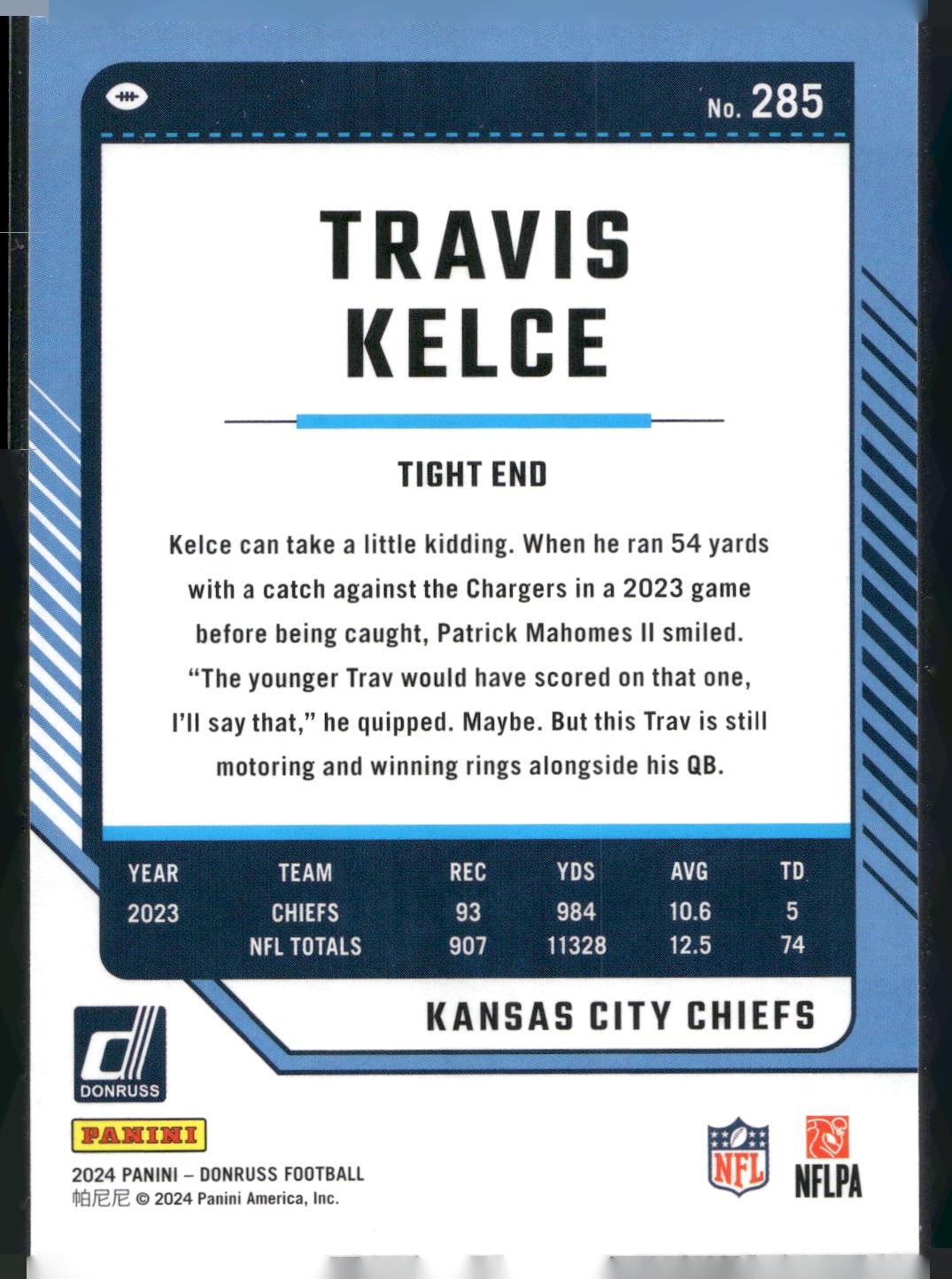 2024 Donruss #285 Travis Kelce