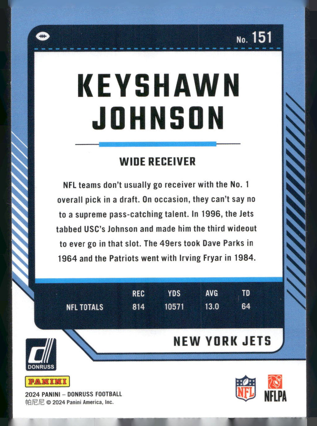 2024 Donruss #151 Keyshawn Johnson