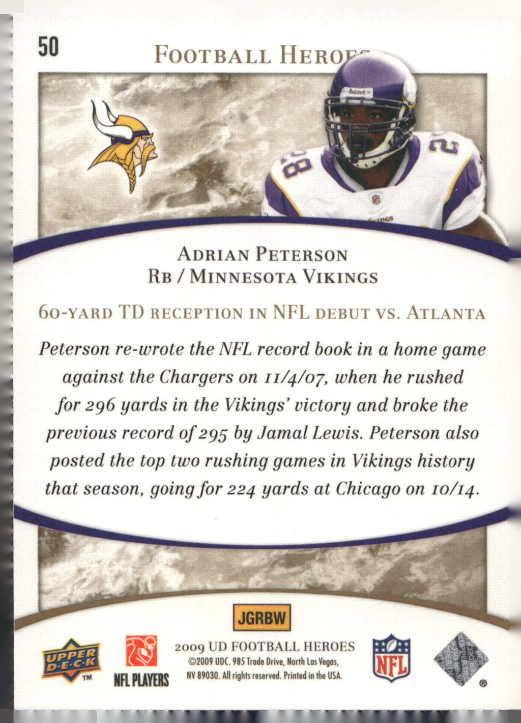2009 Upper Deck Heroes #50 Adrian Peterson