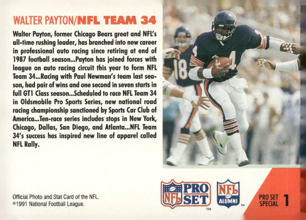 1991 Pro Set #1 Walter Payton