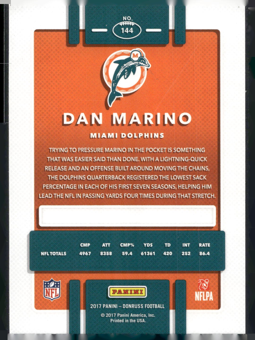 2017 Donruss #144 Dan Marino
