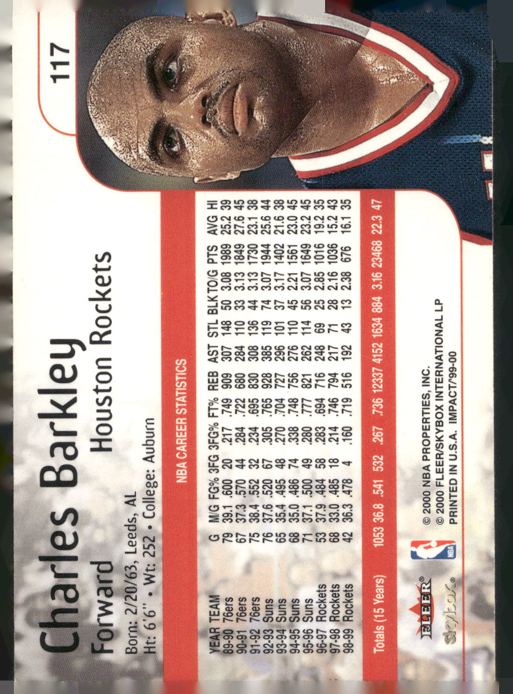 1999-00 SkyBox Impact #117 Charles Barkley