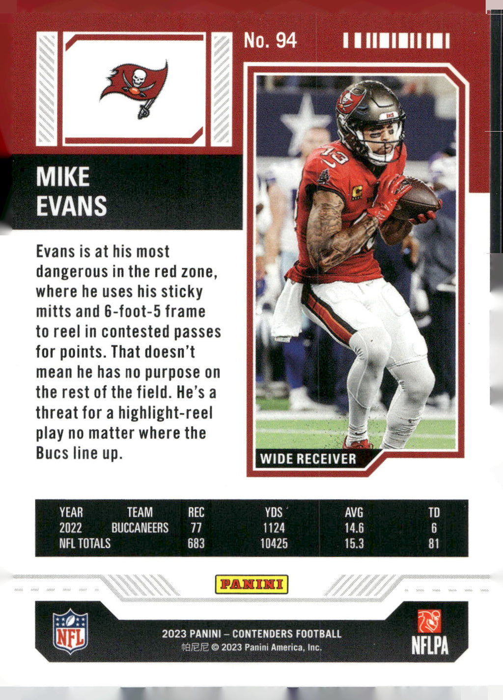 2023 Panini Contenders #94 Mike Evans Season Ticket Retail