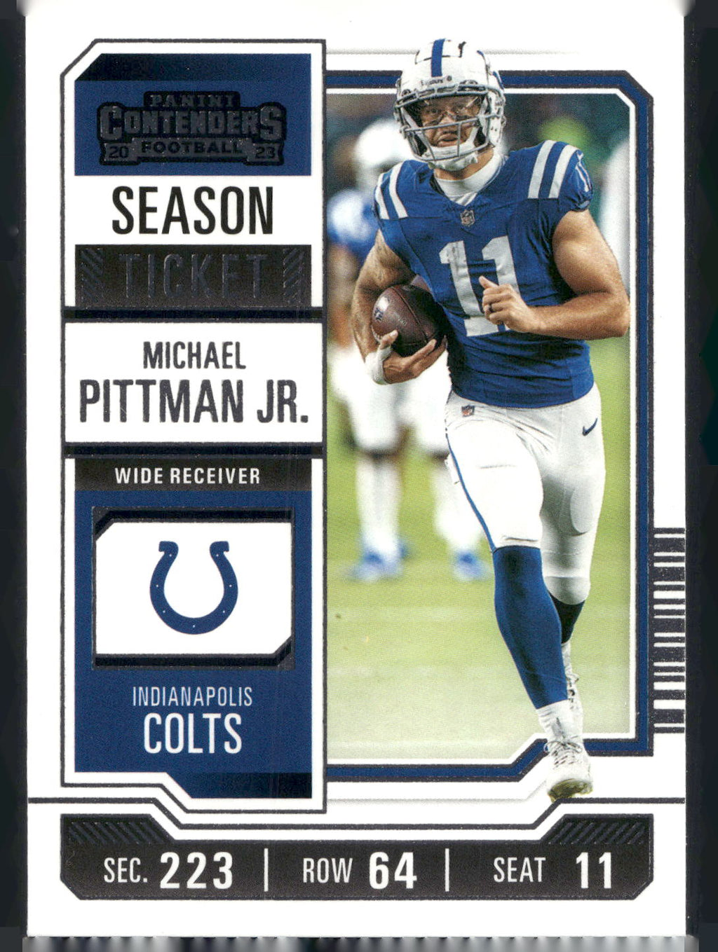 2023 Panini Contenders #44 Michael Pittman Jr. Season Ticket Retail