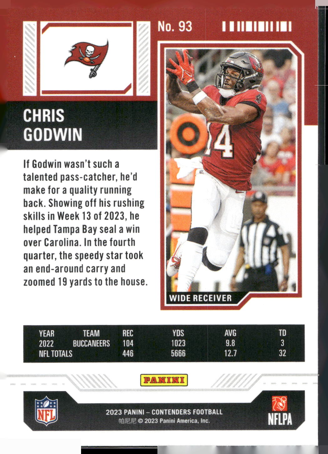 2023 Panini Contenders #93 Chris Godwin Season Ticket Retail
