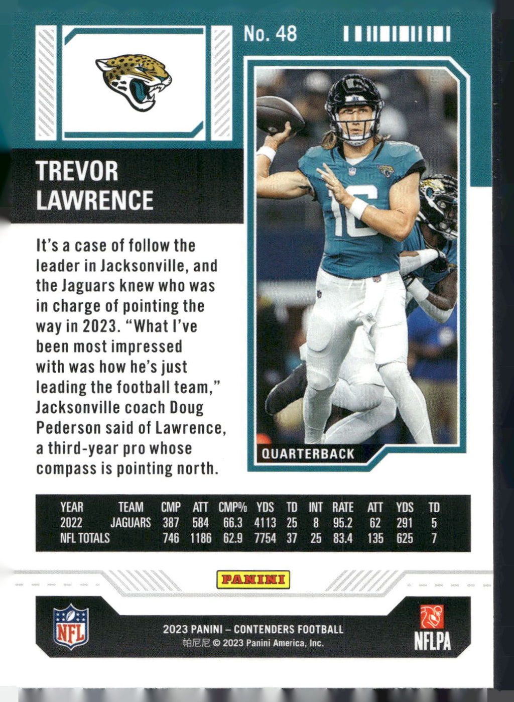 2023 Panini Contenders #48 Trevor Lawrence Season Ticket Retail