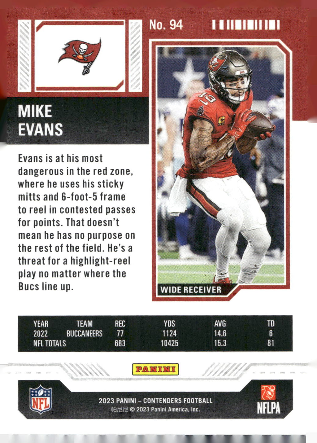 2023 Panini Contenders #94 Mike Evans Season Ticket Retail
