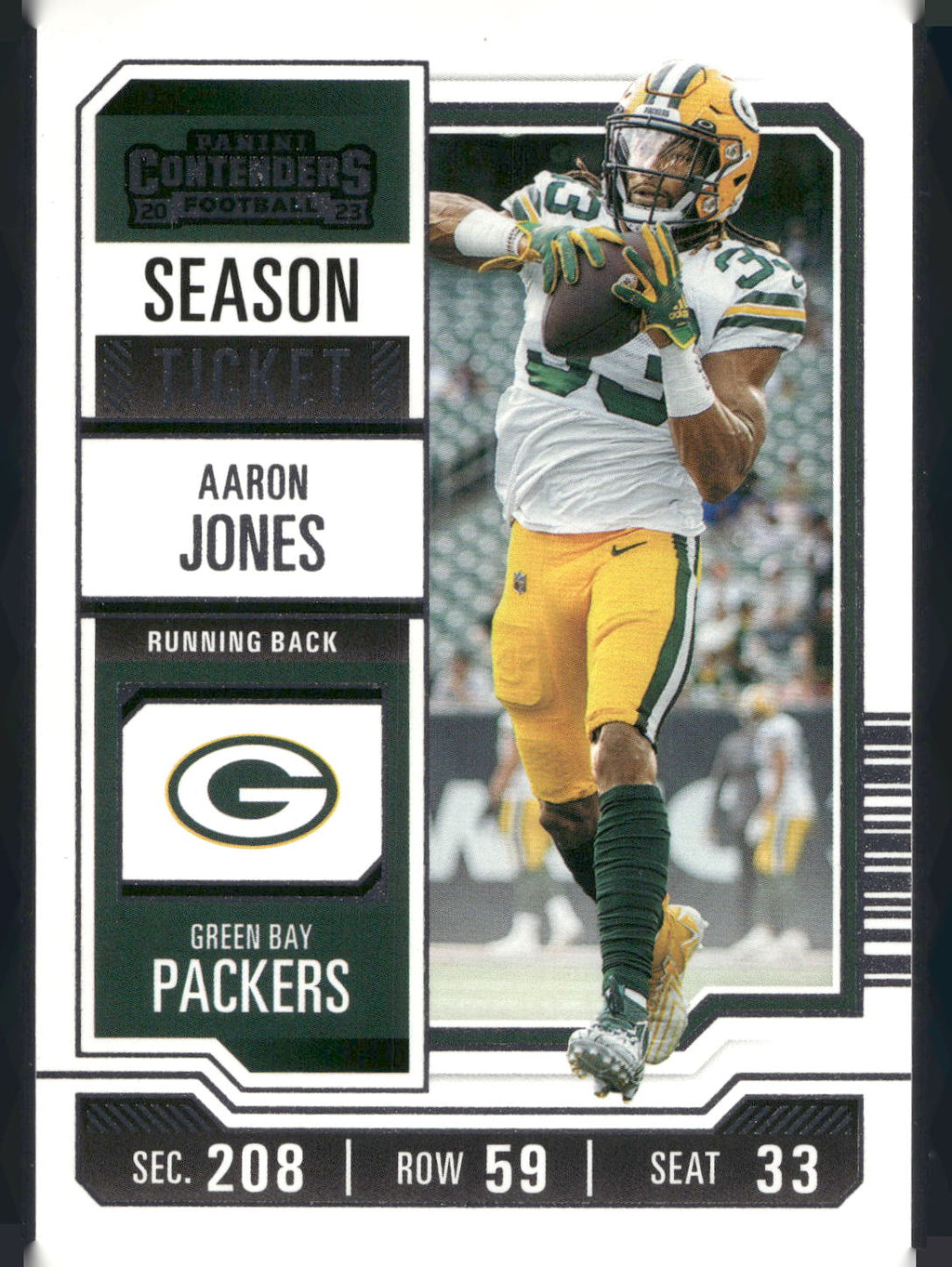 2023 Panini Contenders #36 Aaron Jones Season Ticket Retail