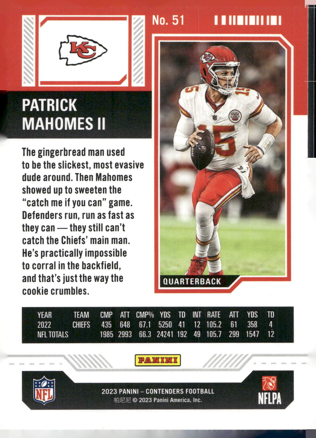 2023 Panini Contenders #51 Patrick Mahomes II Season Ticket Retail