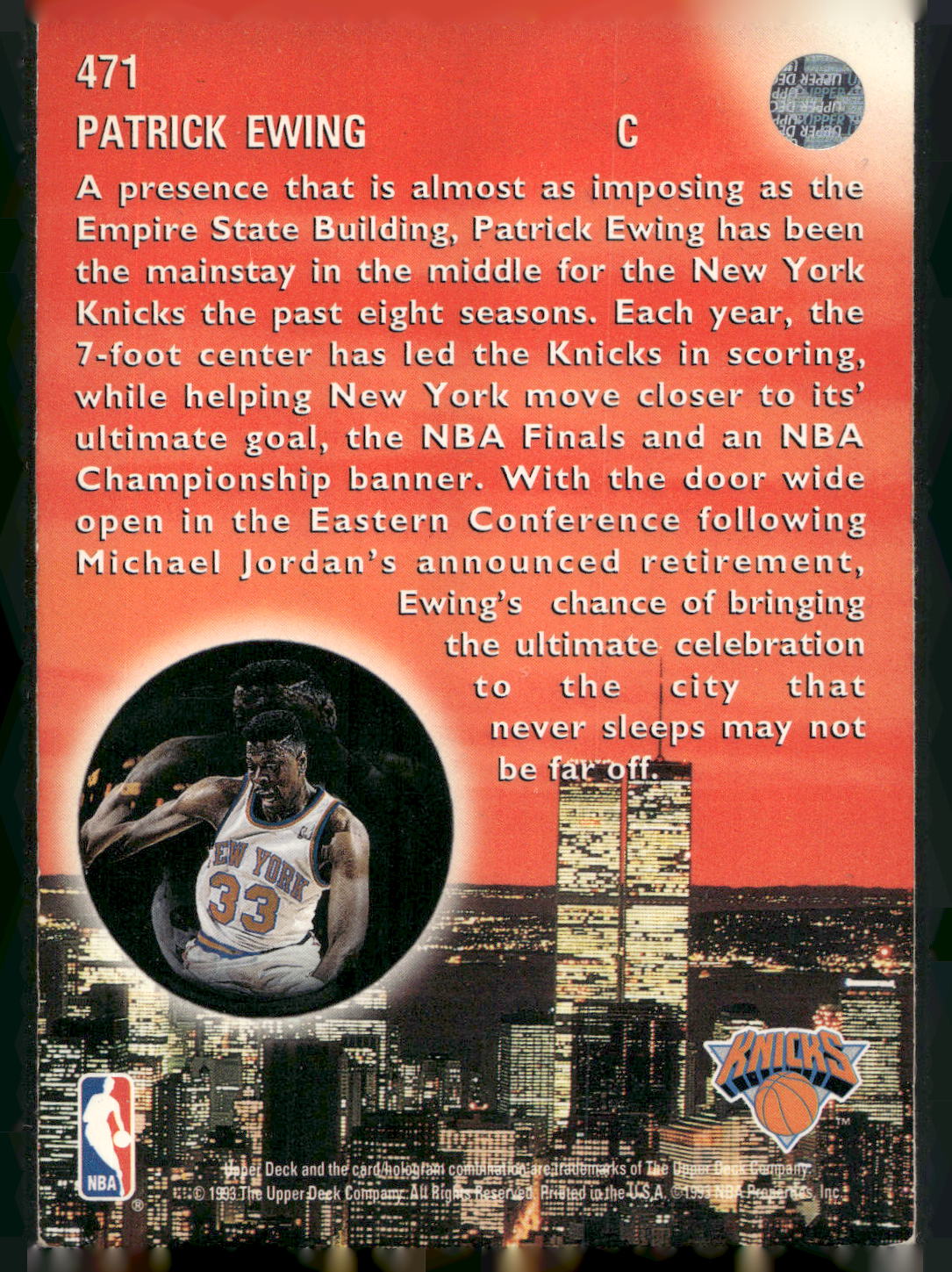 1993-94 Upper Deck #471 Patrick Ewing