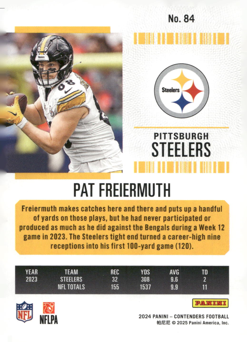 2024 Panini Contenders #84 Pat Freiermuth Retail