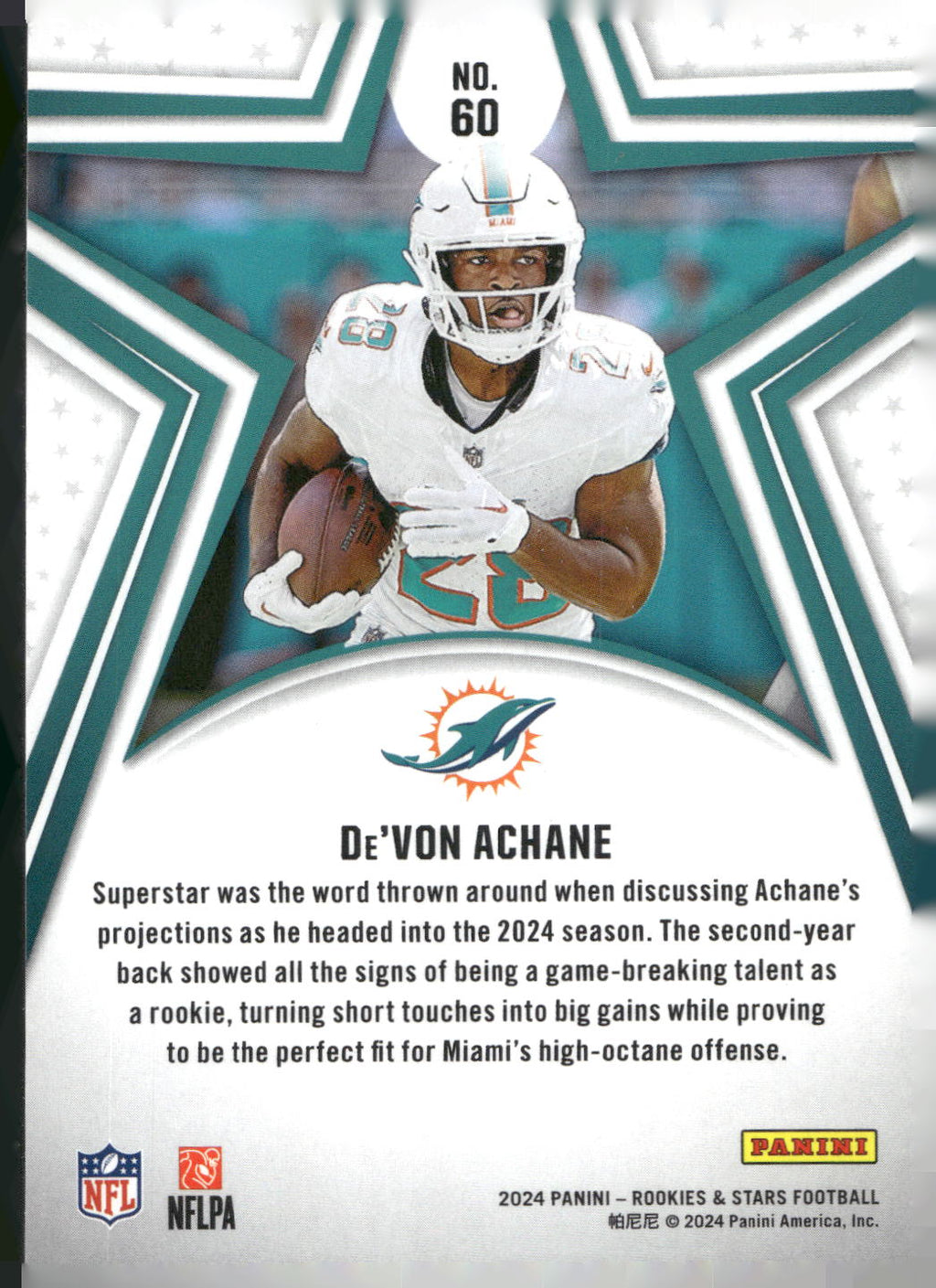 2024 Panini Rookies & Stars #60 De'Von Achane