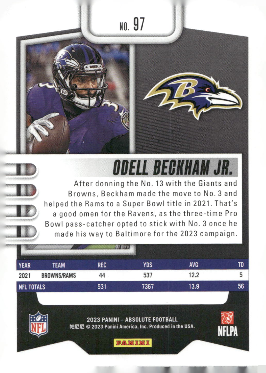 2023 Panini Absolute #97 Odell Beckham Jr. Retail