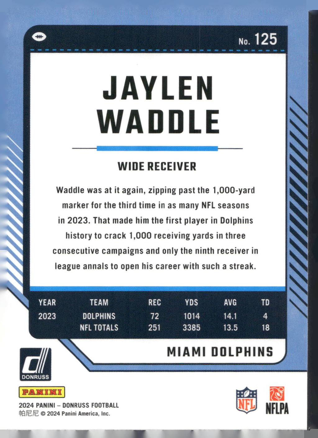 2024 Donruss #125 Jaylen Waddle
