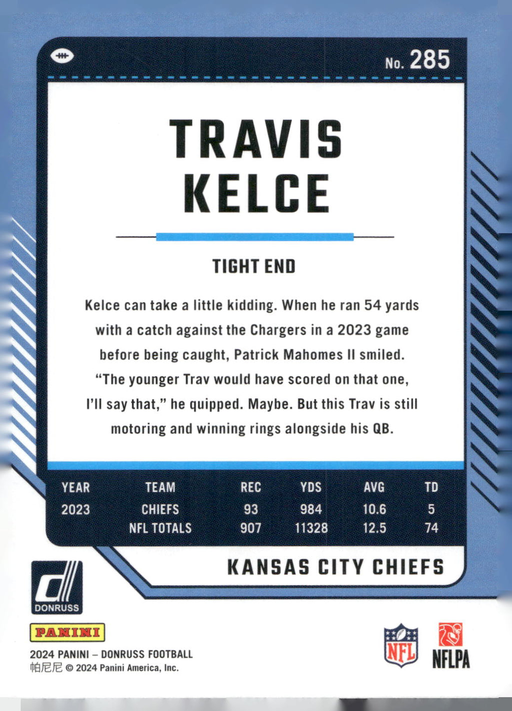 2024 Donruss #285 Travis Kelce