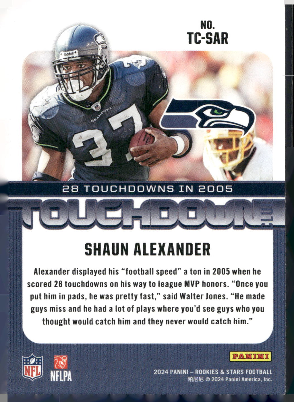 2024 Panini Rookies & Stars #TC-SAR Shaun Alexander Touchdown Club