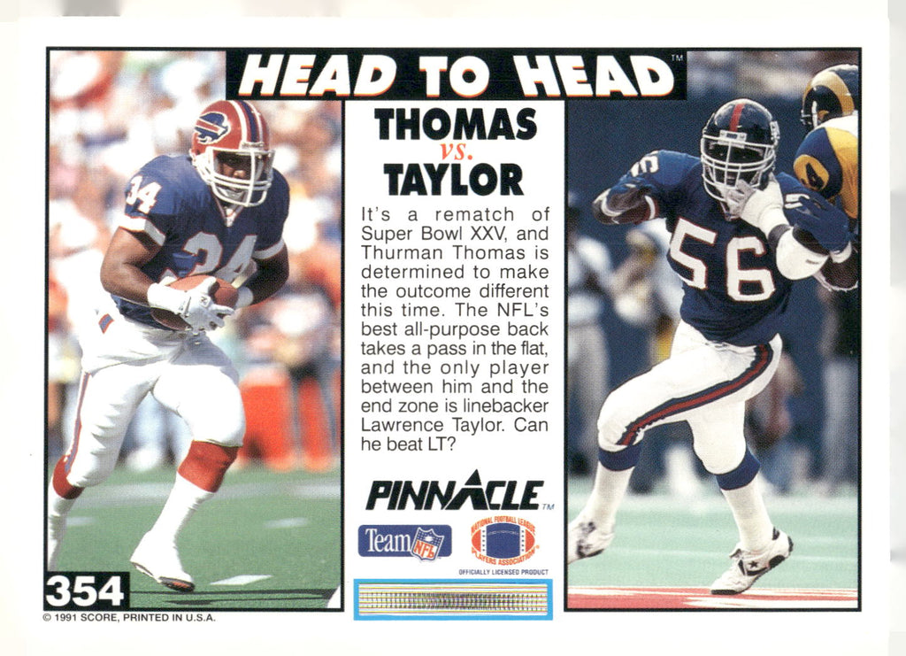 1991 Pinnacle #354 Thurman Thomas / Lawrence Taylor