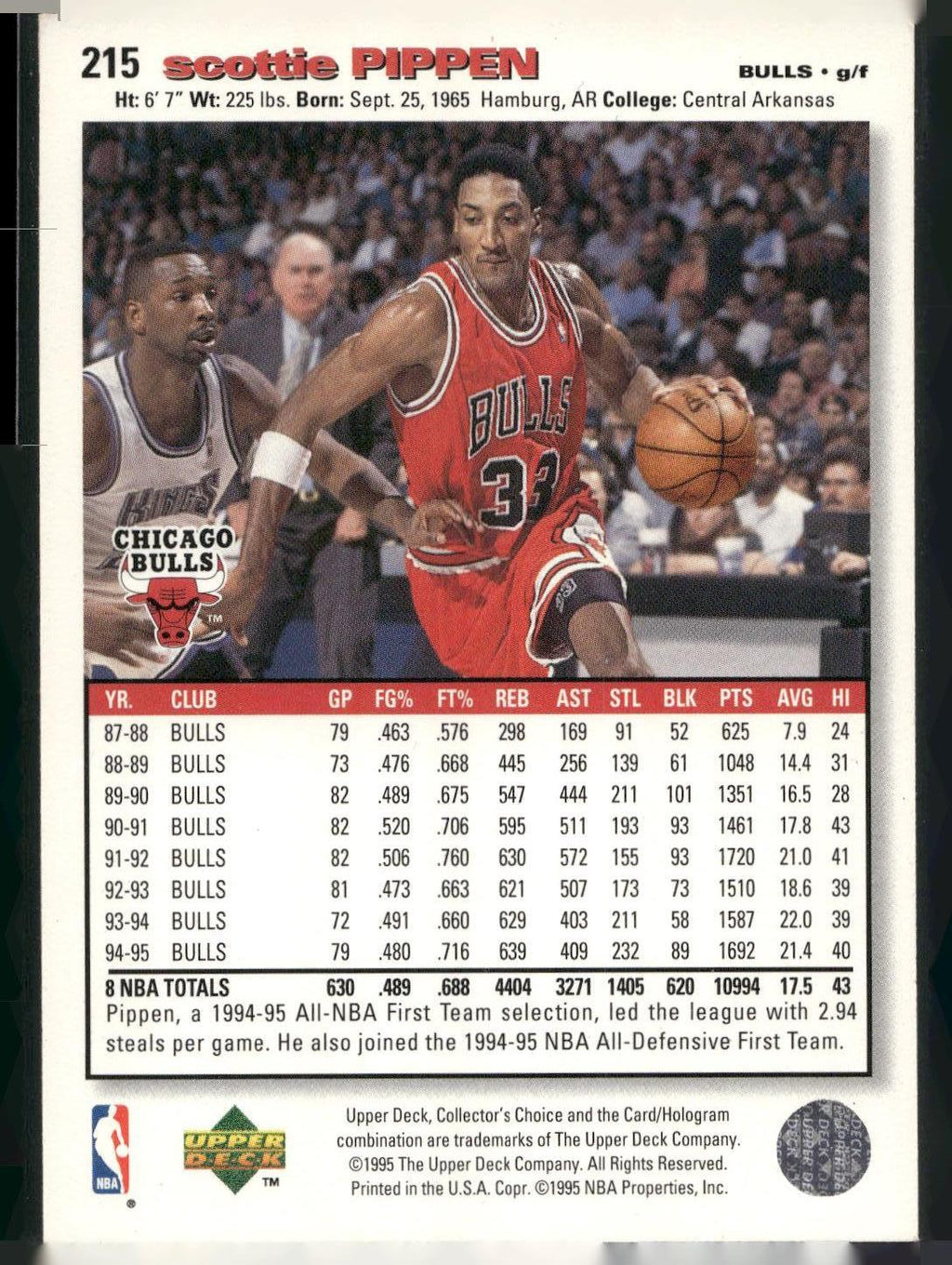 1995-96 Collector's Choice #215 Scottie Pippen