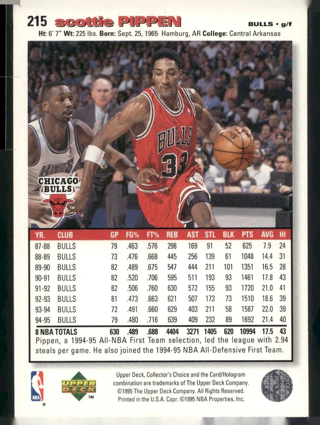 1995-96 Collector's Choice #215 Scottie Pippen