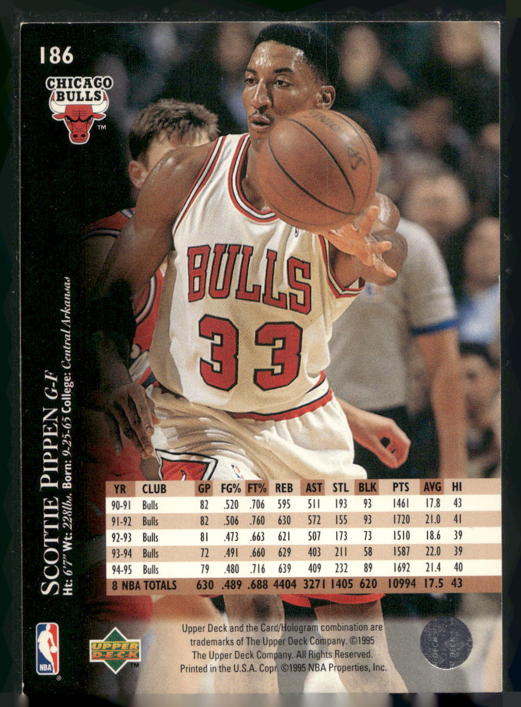 1995-96 Upper Deck #186 Scottie Pippen