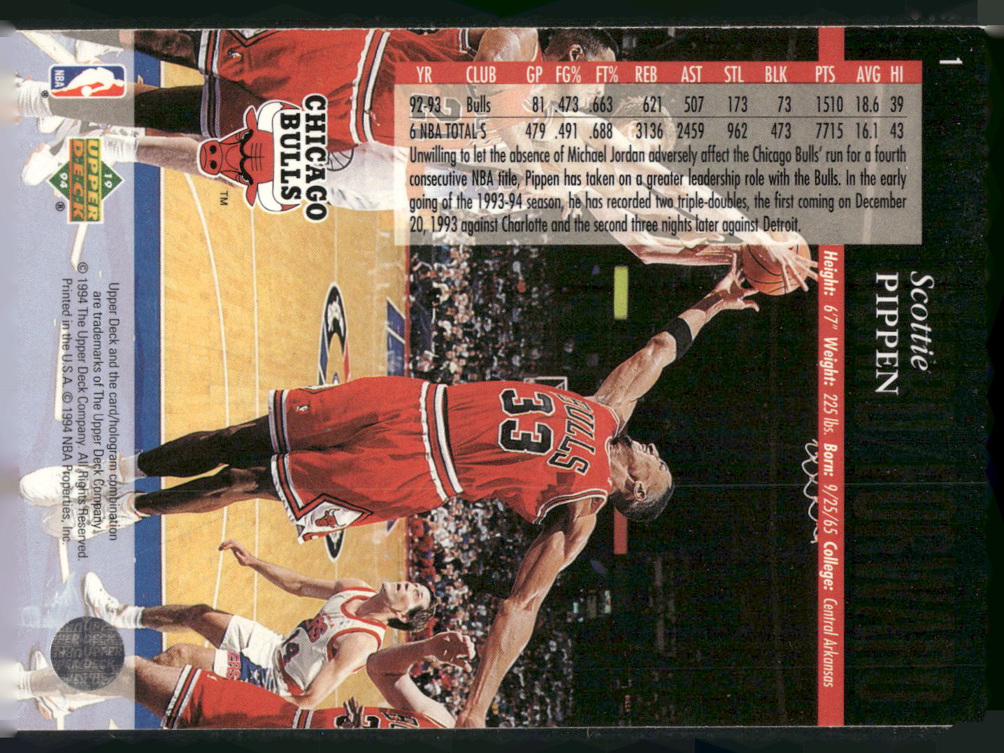 1993-94 Upper Deck Special Edition #1 Scottie Pippen