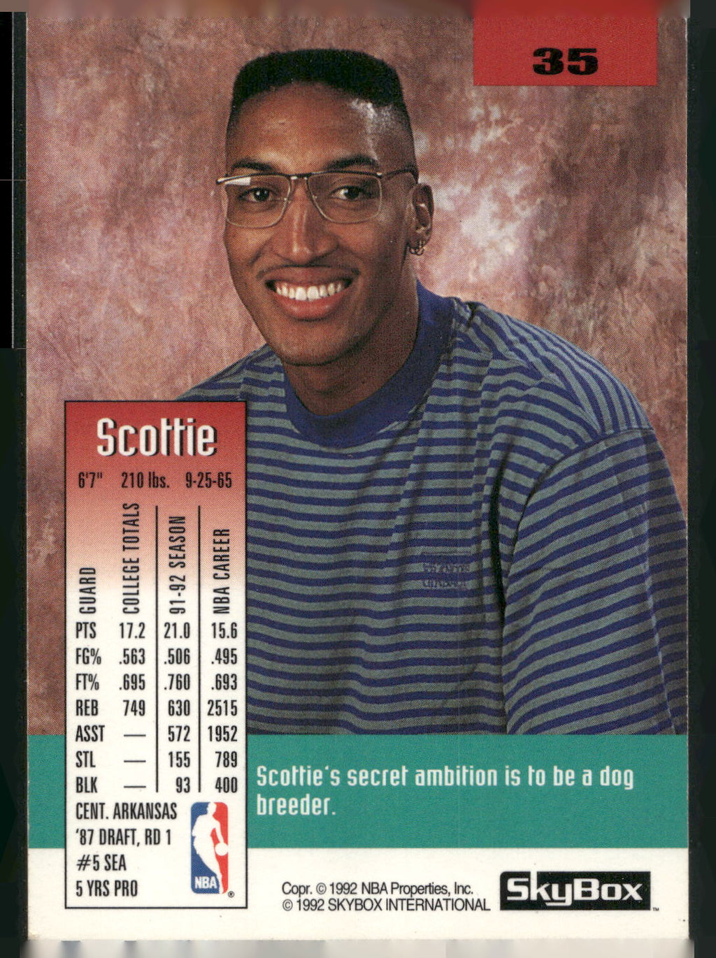 1992-93 SkyBox #35 Scottie Pippen