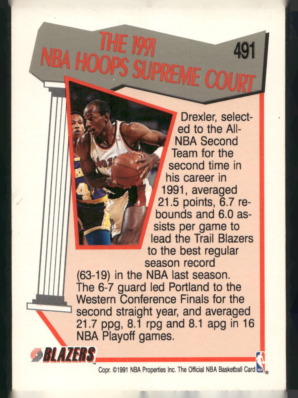 1991-92 Hoops #491 Clyde Drexler