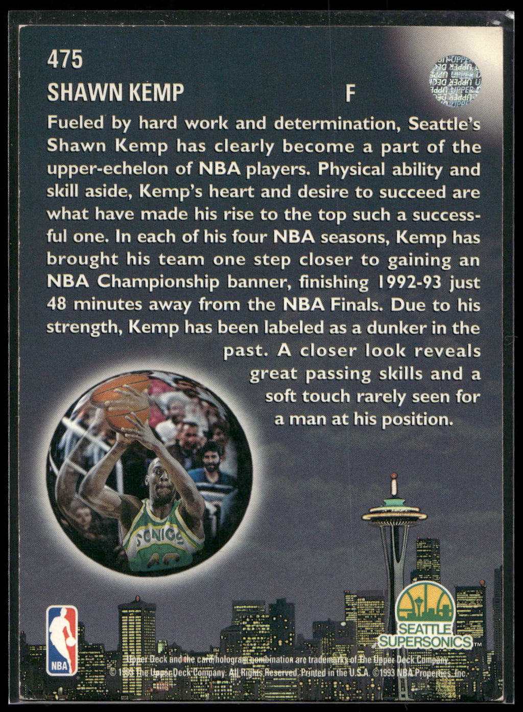 1993-94 Upper Deck #475 Shawn Kemp