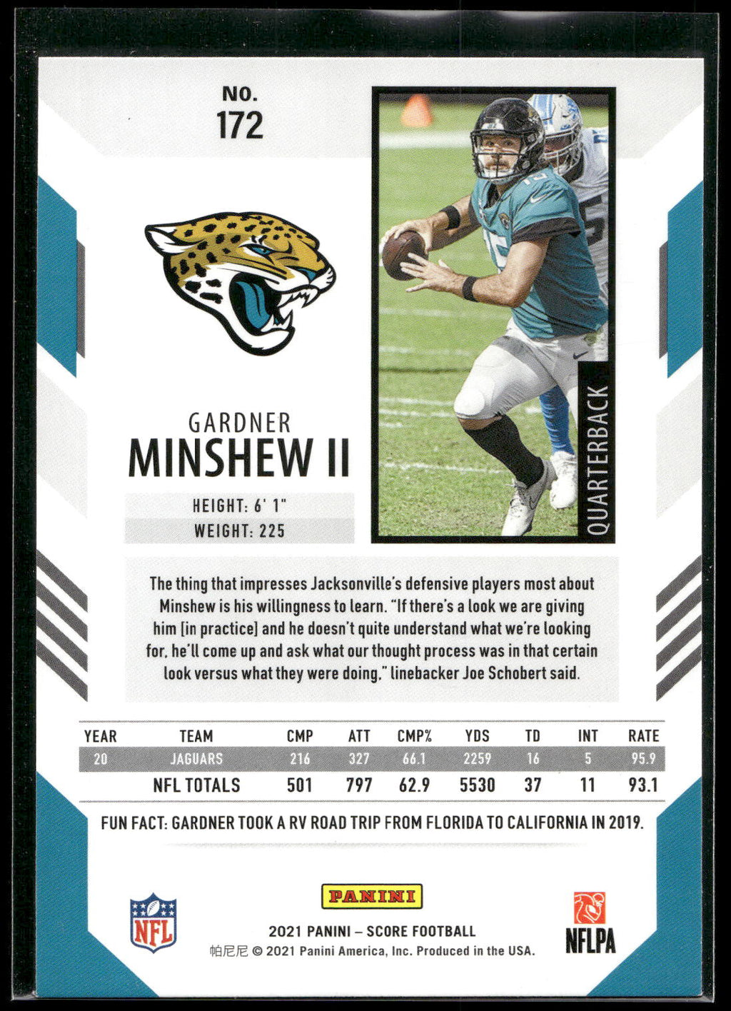 2021 Score #172 Gardner Minshew II