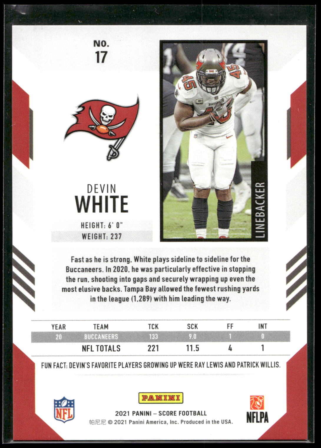 2021 Score #17 Devin White