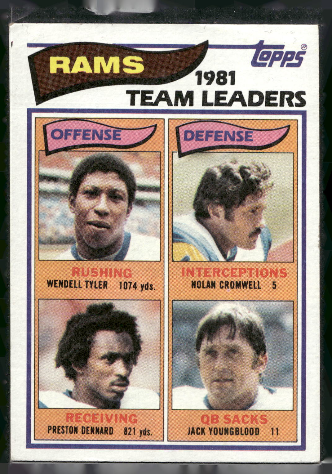 1982 Topps #369 Tyler / Nolan Cromwell / Preston Dennard / Jack Youngblood