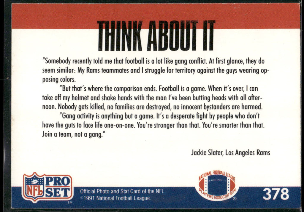 1991 Pro Set #378a Jackie Slater