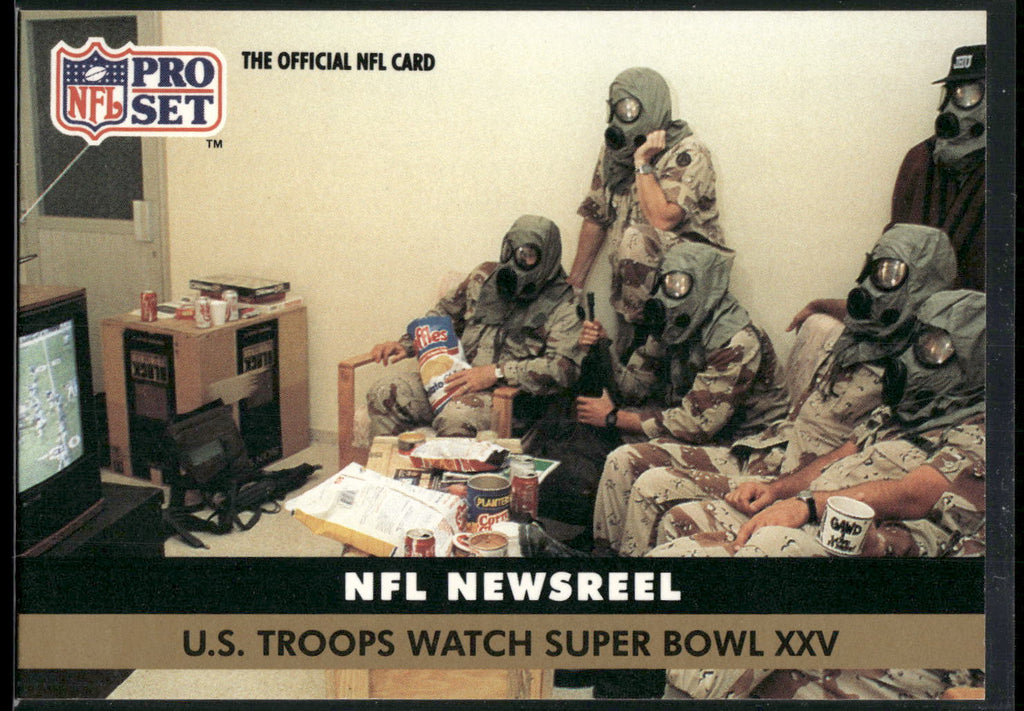 1991 Pro Set #351 U.S. Troops Watch Super Bowl XXV NEWS