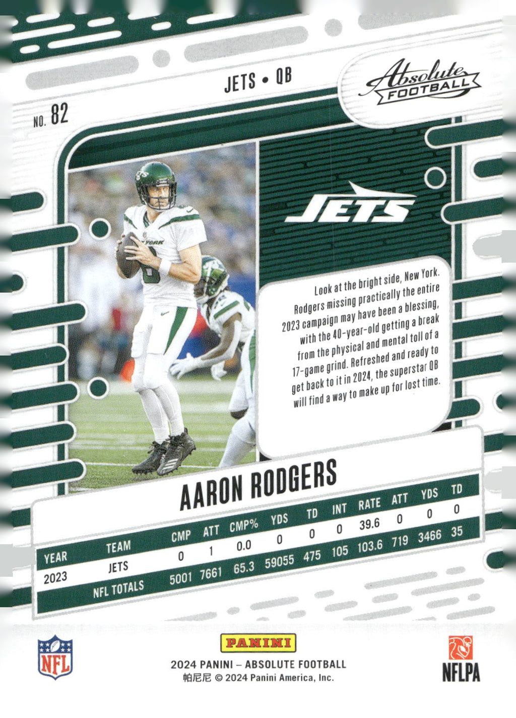 2024 Panini Absolute #82 Aaron Rodgers Retail