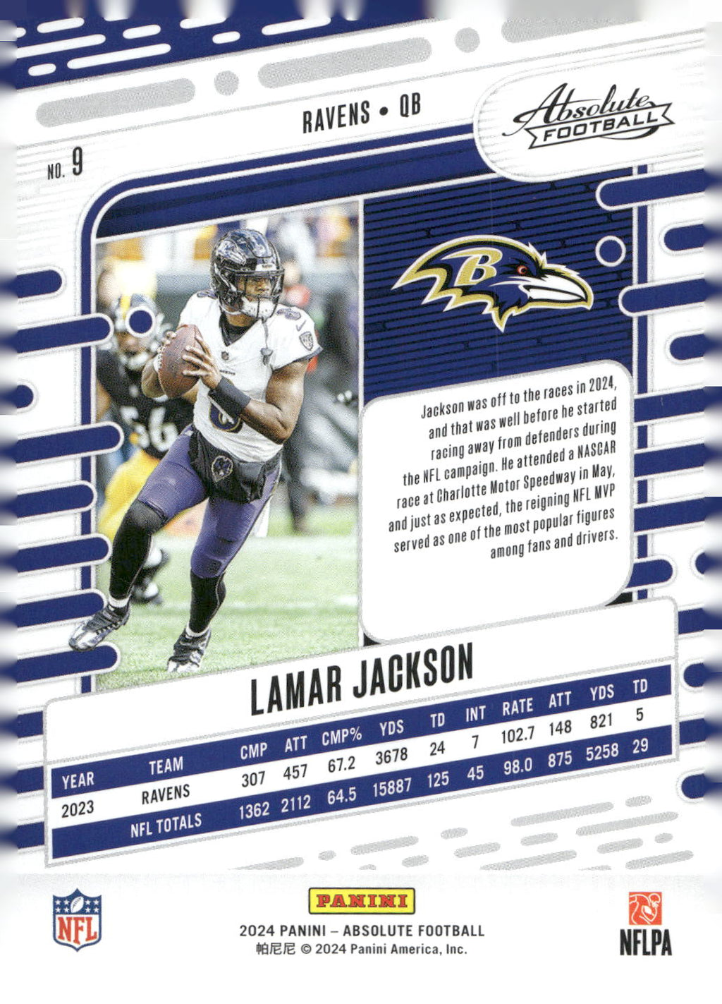 2024 Panini Absolute #9 Lamar Jackson Retail