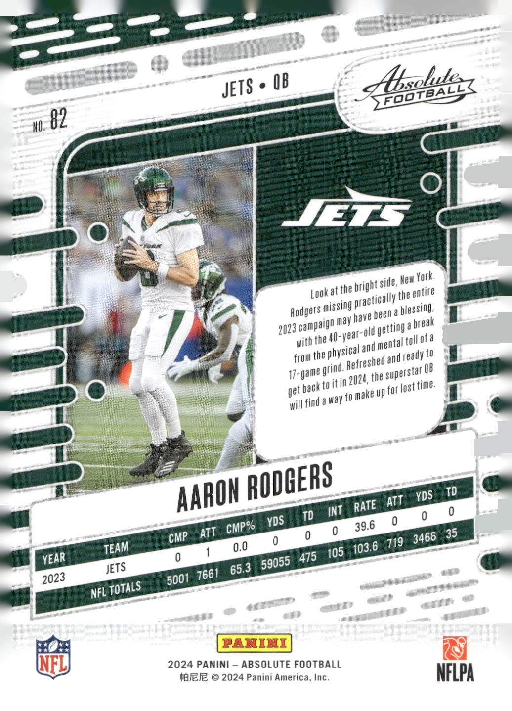 2024 Panini Absolute #82 Aaron Rodgers Retail