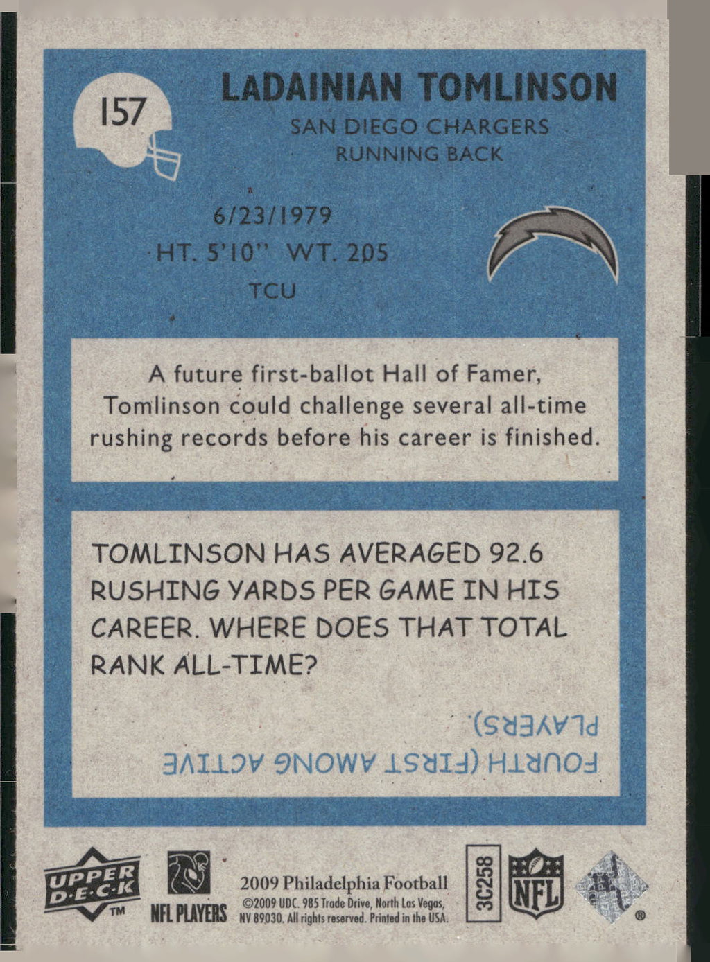 2009 Philadelphia #157 LaDainian Tomlinson