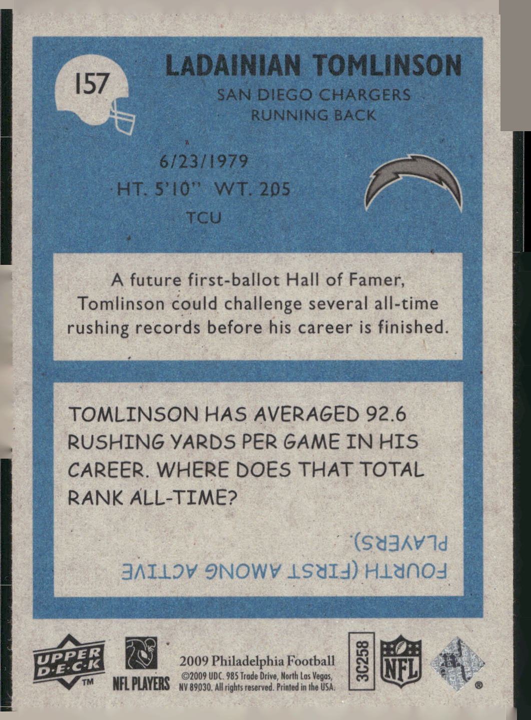 2009 Philadelphia #157 LaDainian Tomlinson