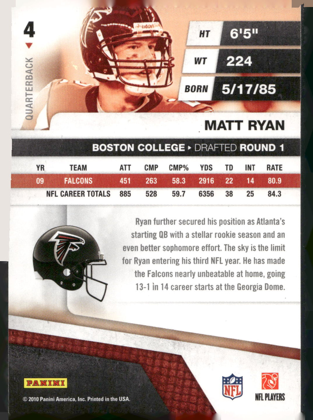 2010 Panini Absolute Memorabilia #4 Matt Ryan