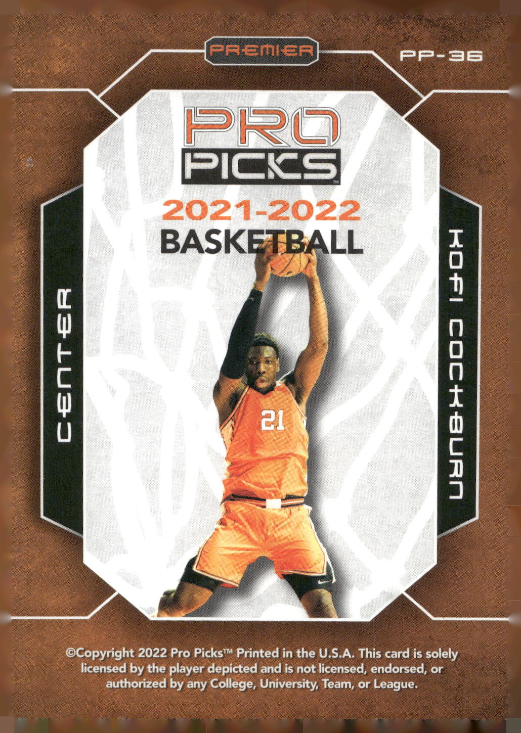 2021-22 Pro Picks Premier #PP-36 Kofi Cockburn
