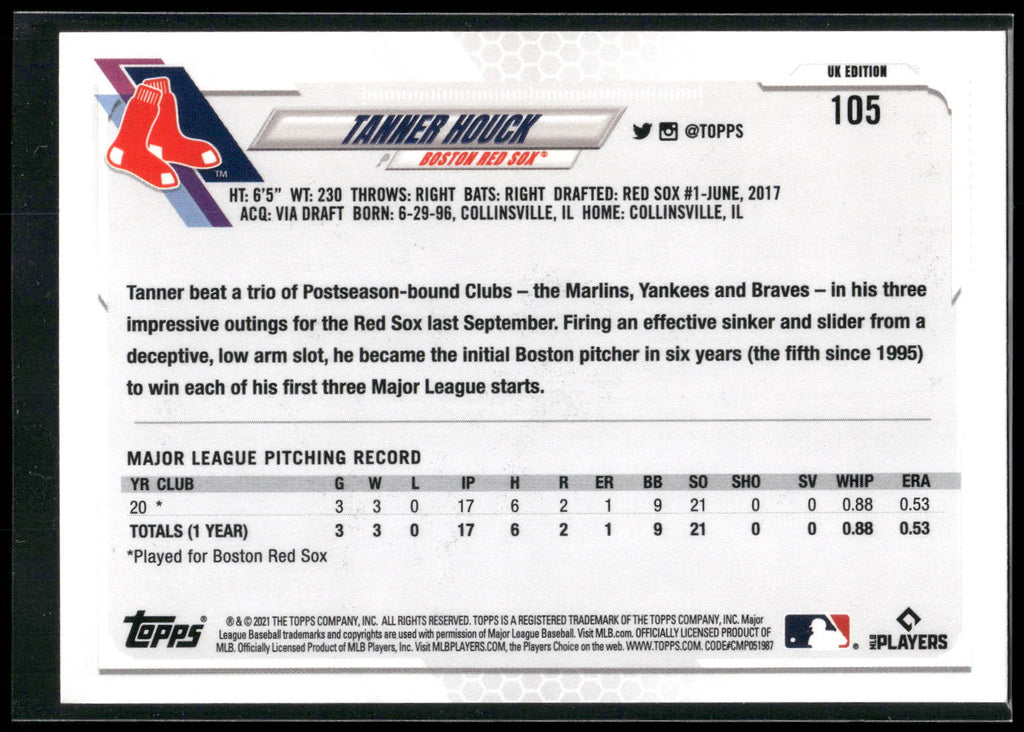 2021 Topps UK Edition #105 Tanner Houck