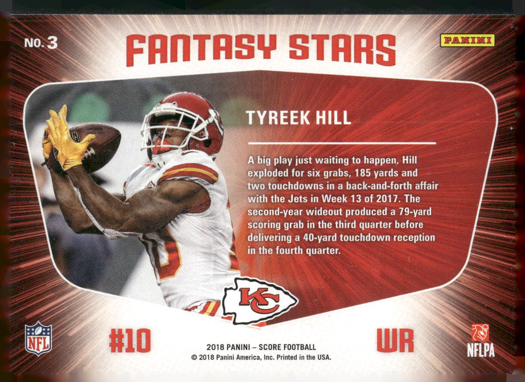 2018 Score #3 Tyreek Hill Fantasy Stars