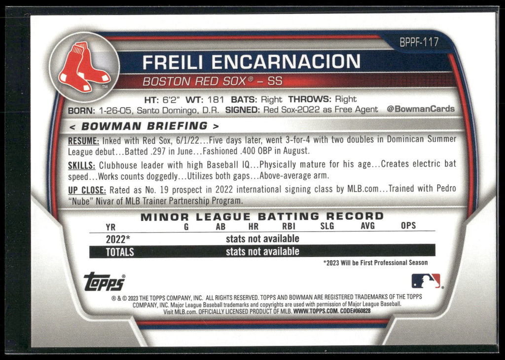 2023 Bowman 1st Edition #BPPF-117 Freili Encarnacion