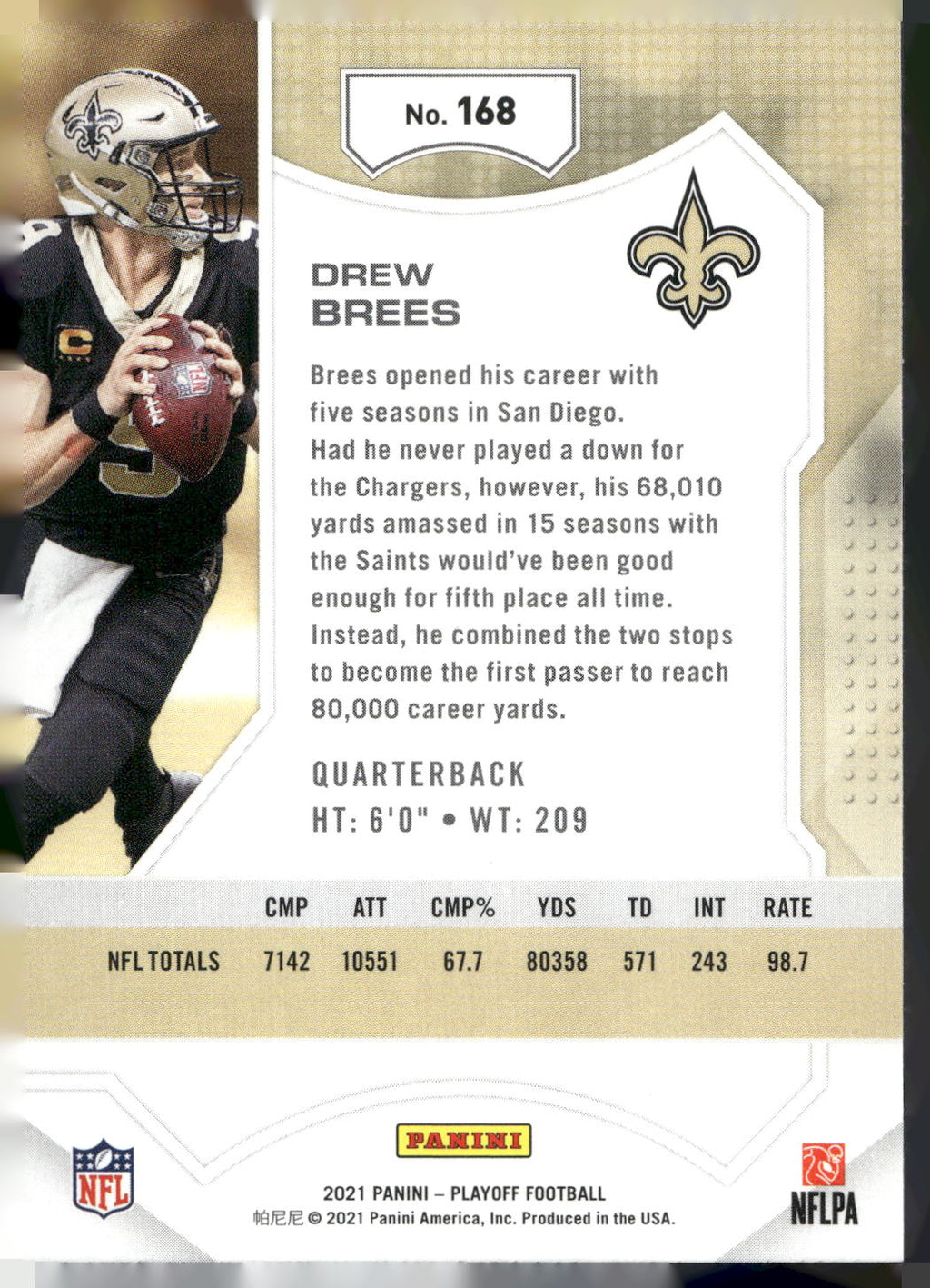 2021 Panini Playoff #168 Drew Brees
