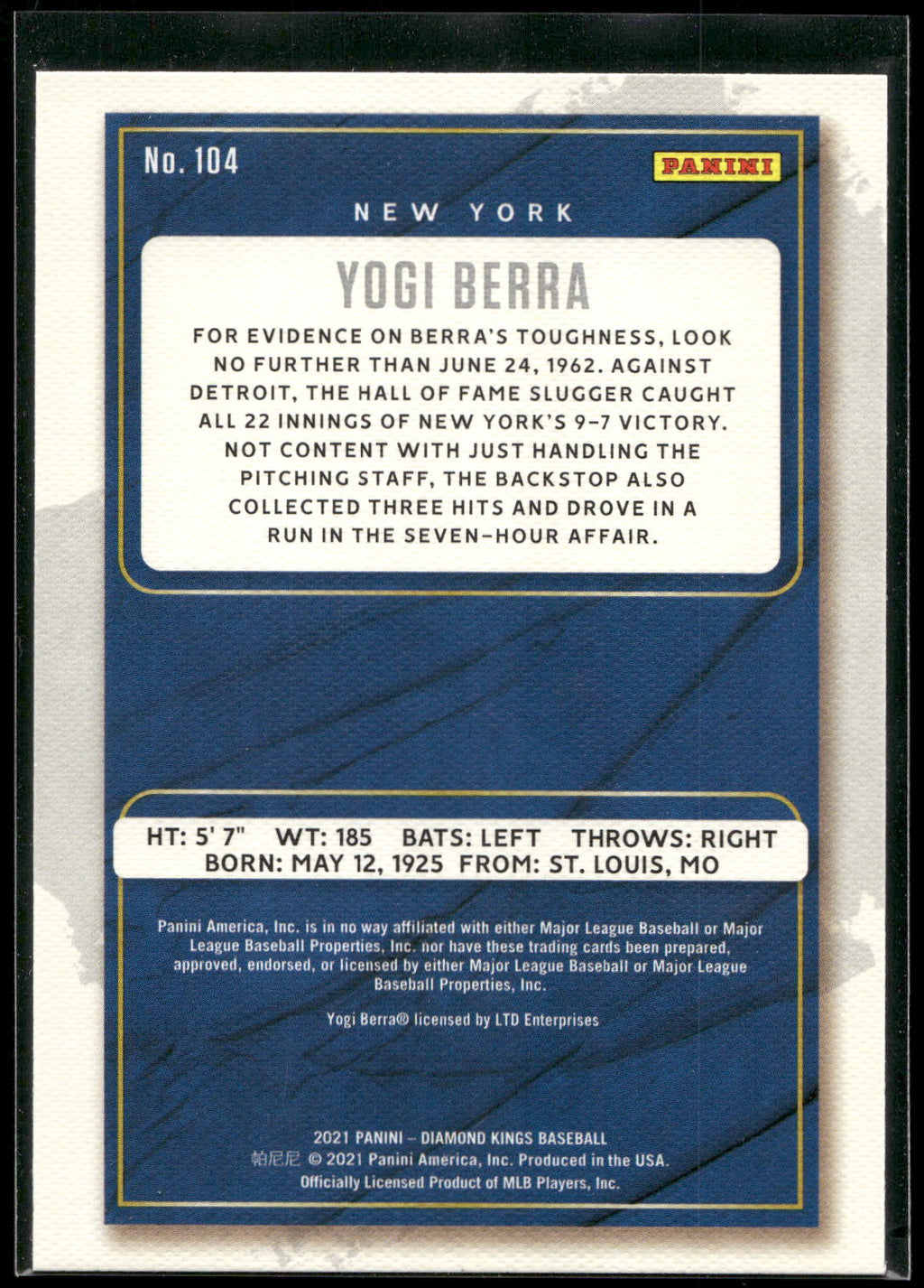 2021 Panini Diamond Kings #104 Yogi Berra
