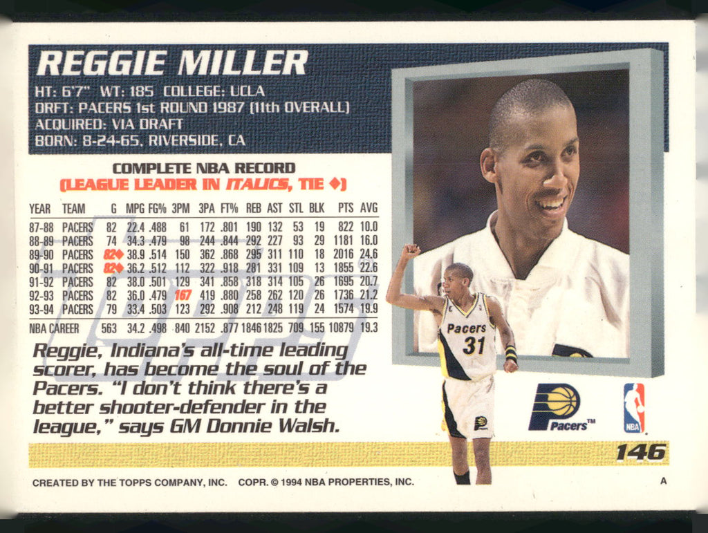 1994-95 Topps #146 Reggie Miller