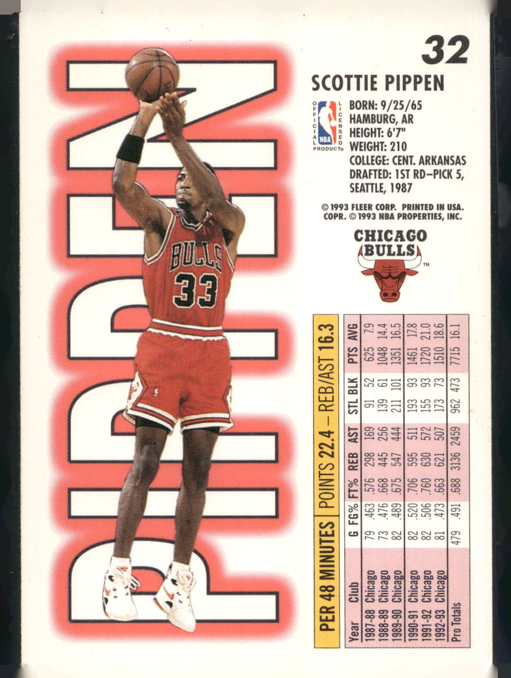 1993-94 Fleer #32 Scottie Pippen
